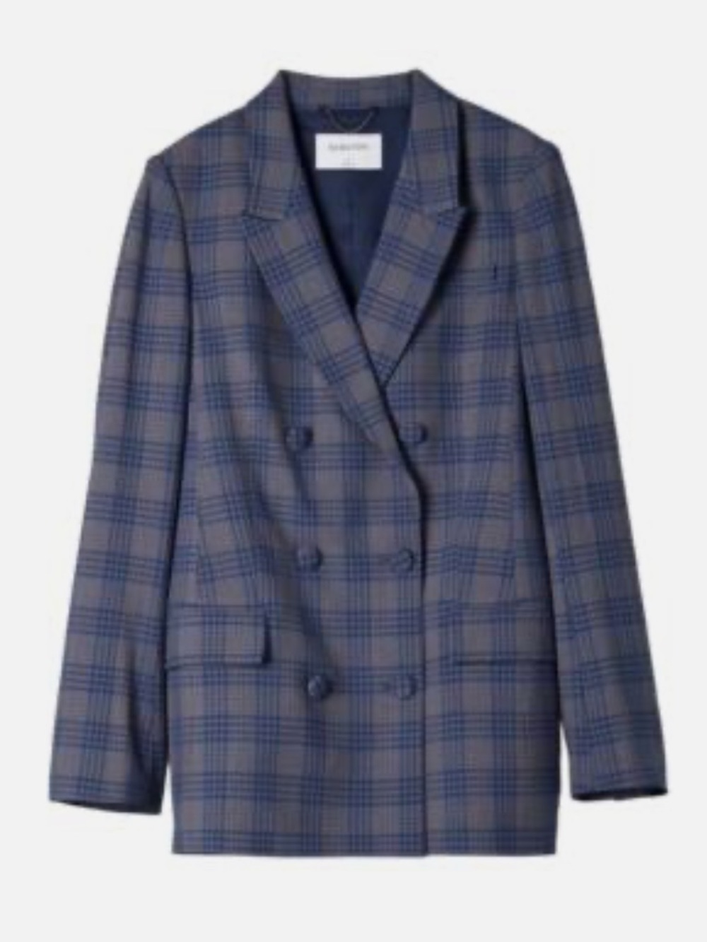 Aritzia Babaton Samuel Navy and Gray Plaid Fall Blazer (worn once)